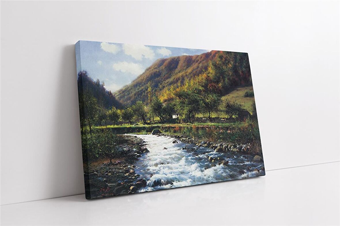 Hızlıca Akan Nehir Kanvas Tablo