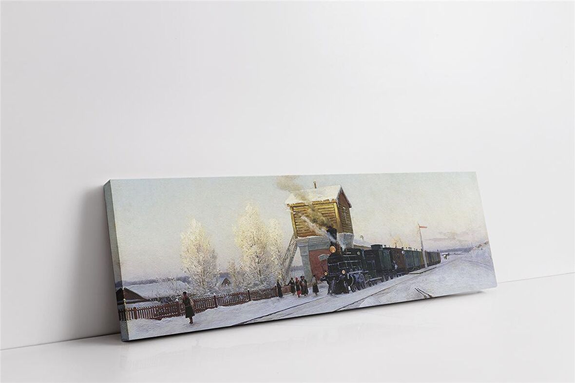 Karlar Altında Kalmış Tren Rayı Kanvas Tablo
