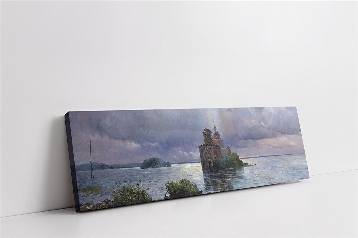 Denizin İçin De Yapılan Bina Kanvas Tablo