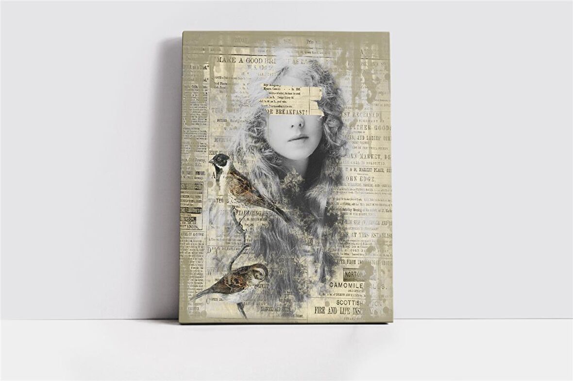 Kolaj Portre Kanvas Tablo