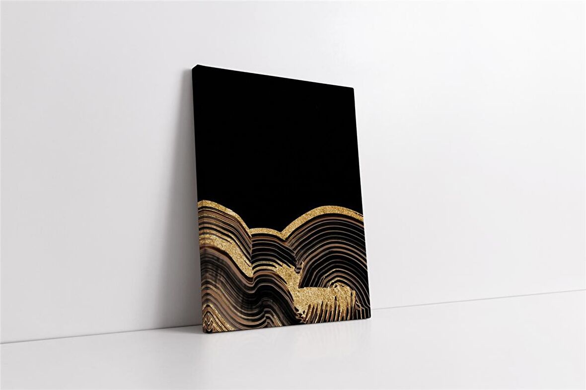 Siyah Altın Soyut IV Kanvas Tablo