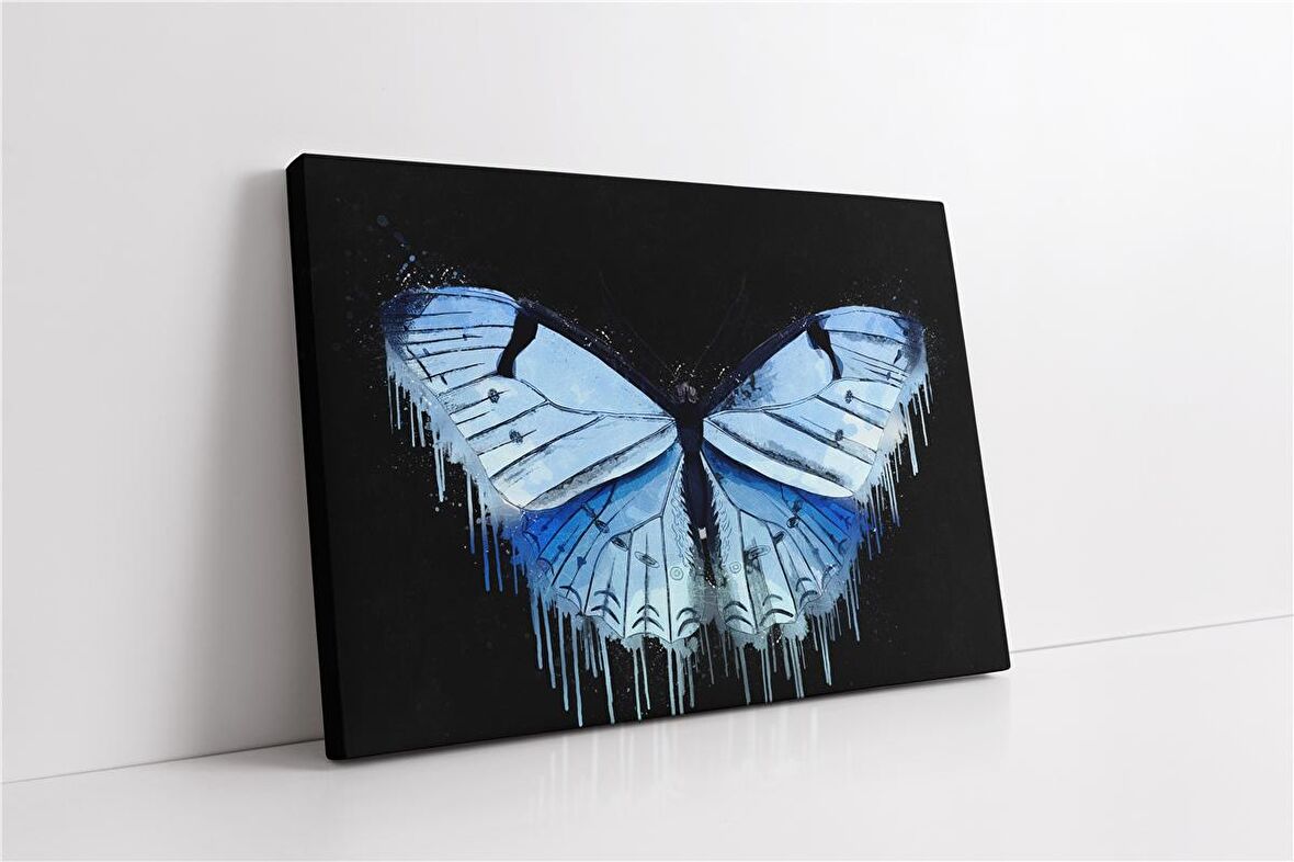 Mavi Kelebek Kanvas Tablo