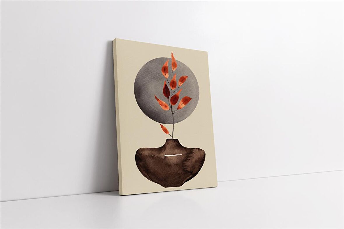 Sulu Boya Vazo ve bitki Kanvas Tablo