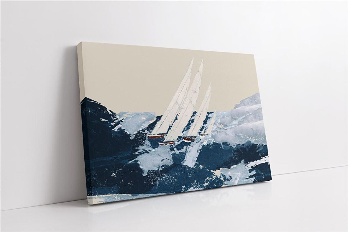 Yağlı Boya Deniz ve Yelkenliler Kanvas Tablo