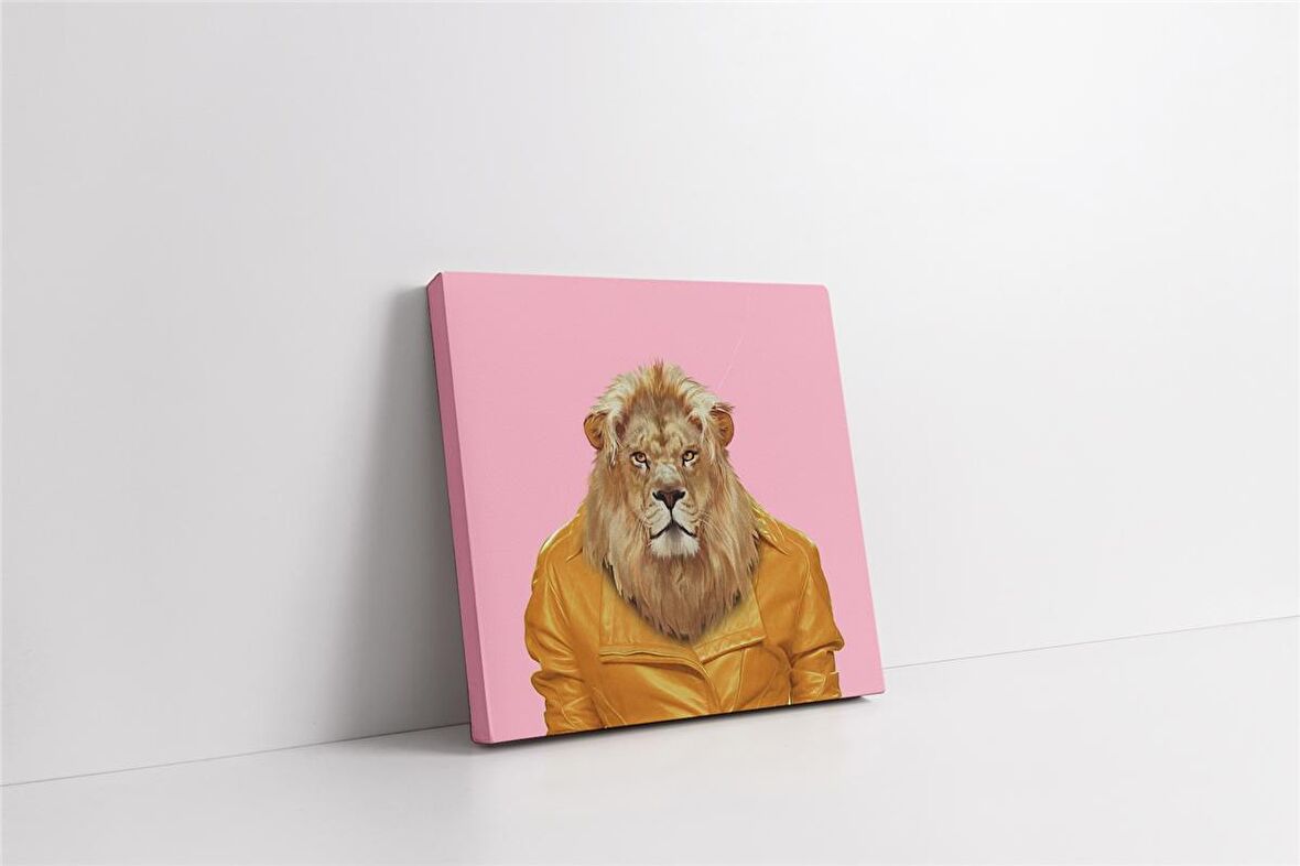 Aslan Adam Manipülasyon Kanvas Tablo