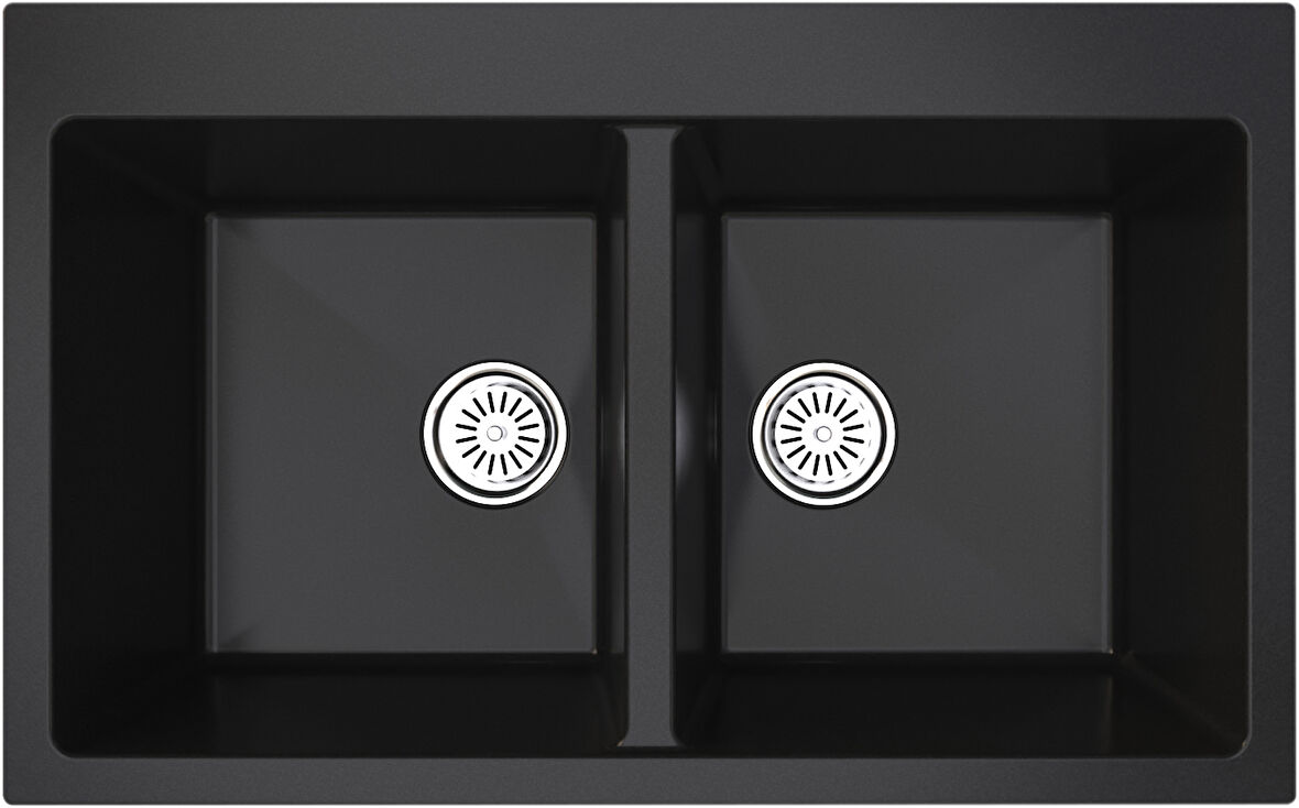 Gradde Sıyah Çıft Goz Granıt Evye 51x82 Gr815