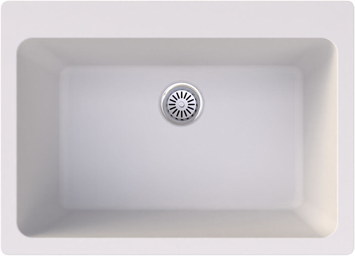 Gradde Beyaz Tek Goz 50x71 Tustu Sıfr Altı Granıt Evye