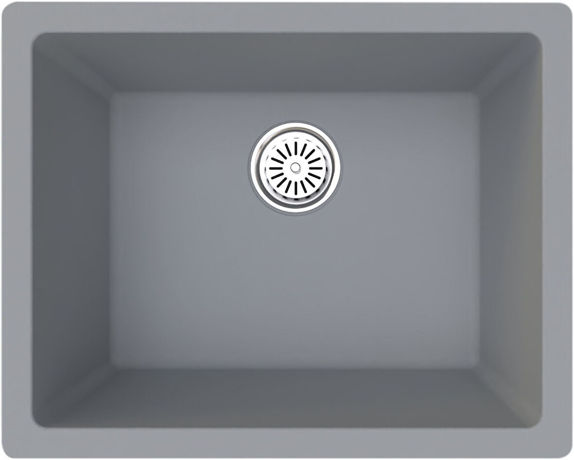 Gradde Grı Tek Göz 44x55 Cm T.Altı,Üstü,Sıfır Granıt Evye Gr43