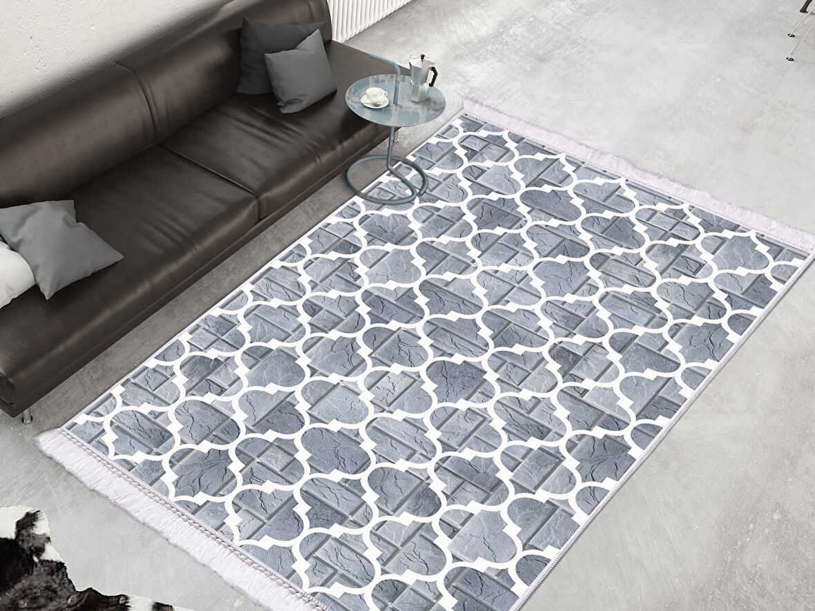 Dekoreko İpek Halı Dijital Saçaklı 2033 Desen 1