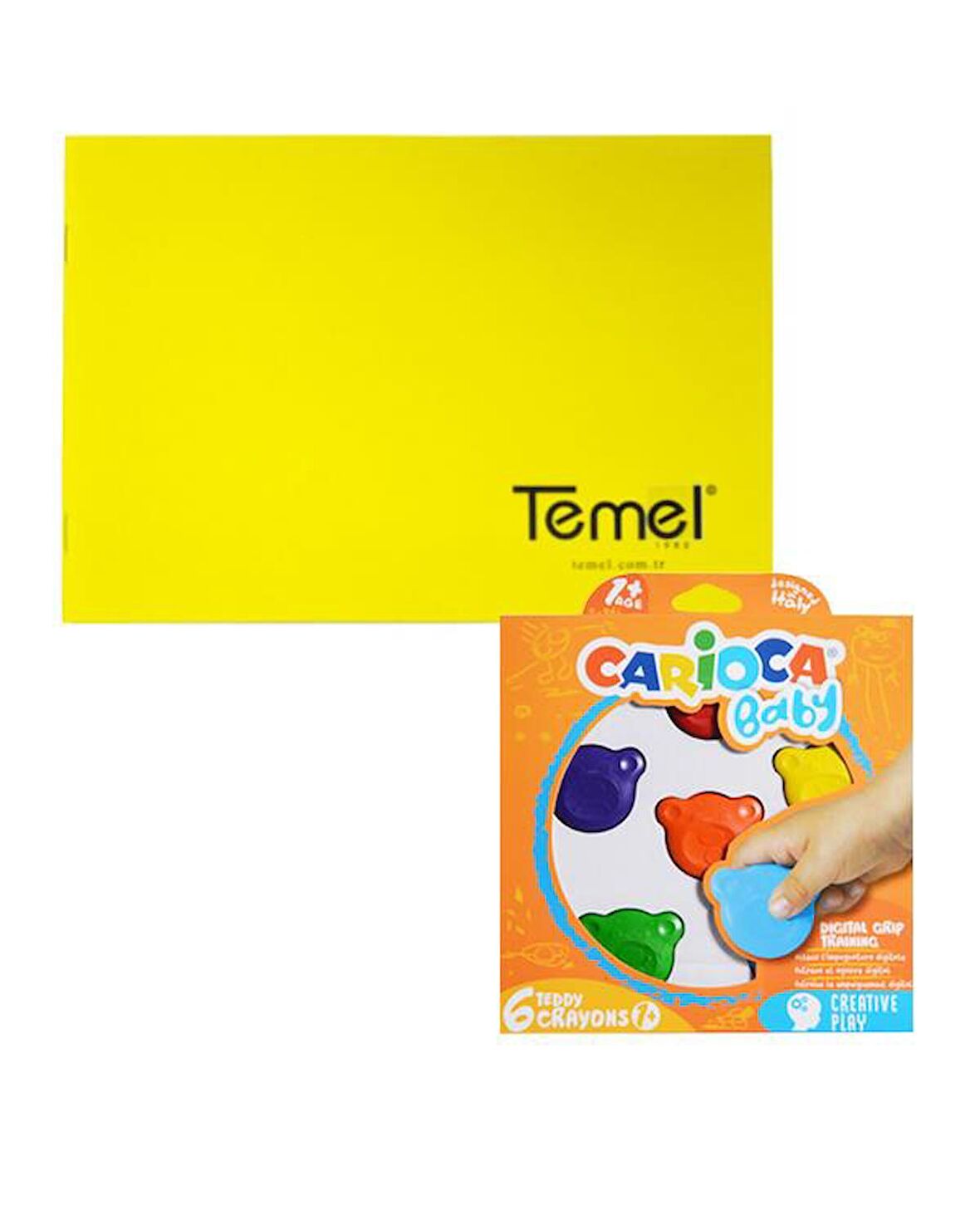 Temel Resim Defteri ve Carioca Teddy Mum Boya 2’li Set