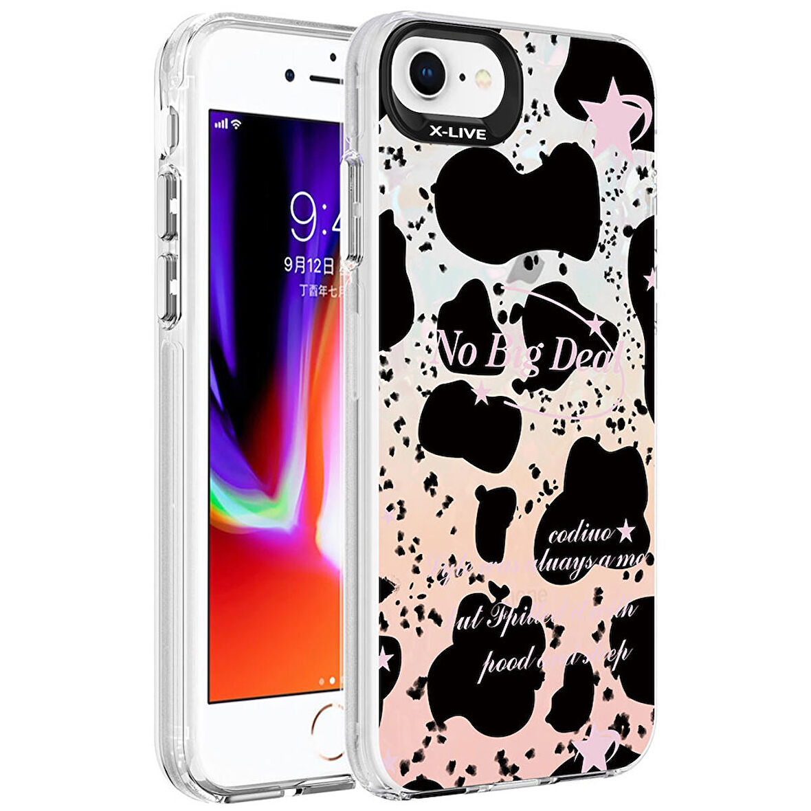 Apple iPhone 8 Kılıf Mermer Desenli Zore Marbello Kılıf