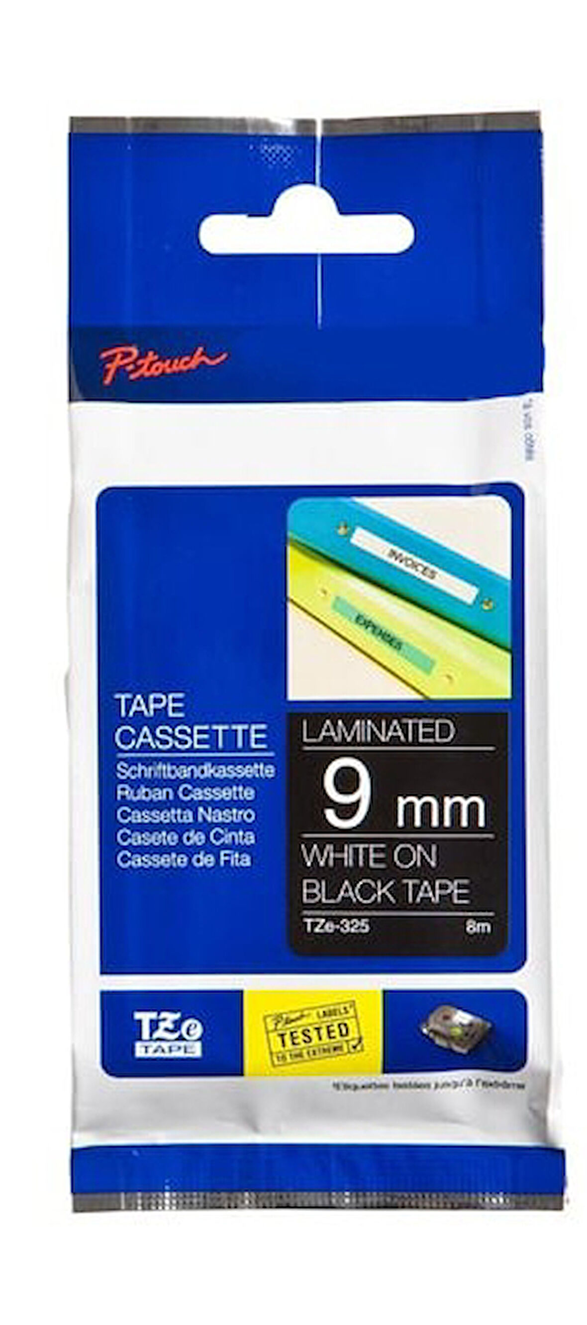 Brother TZE-325 Siyah Lamine Muadil Etiket 12mm