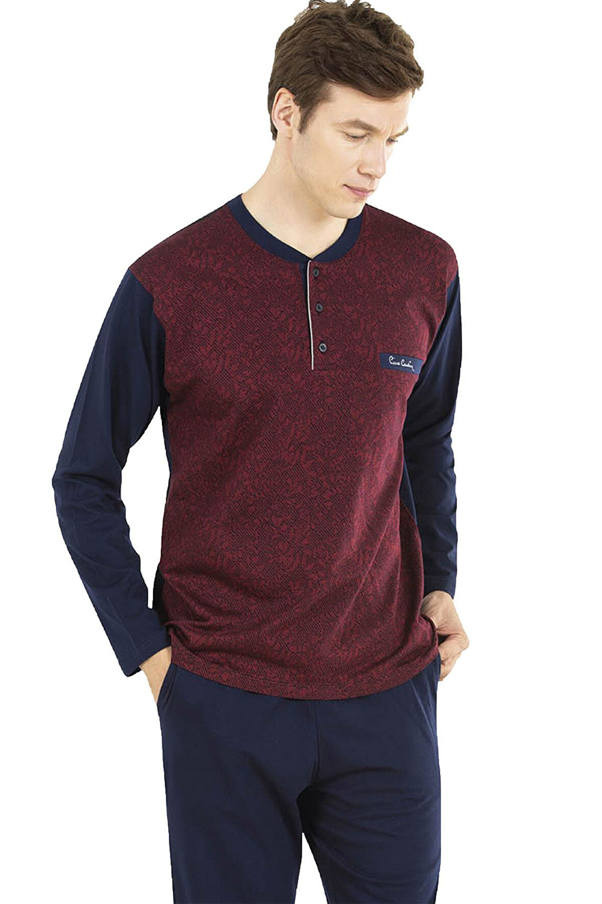 Jakarlı Erkek Pijama Takım