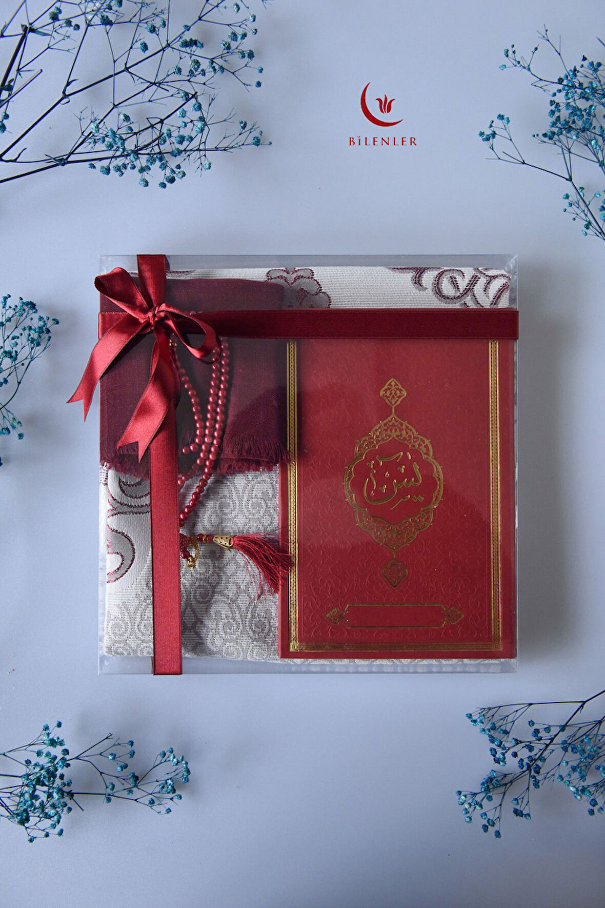 Termo Deri Yasin Kitabı Seccadeli  Eşarplı ve İnci Tesbihli Mevlüt  Set 1 Adet