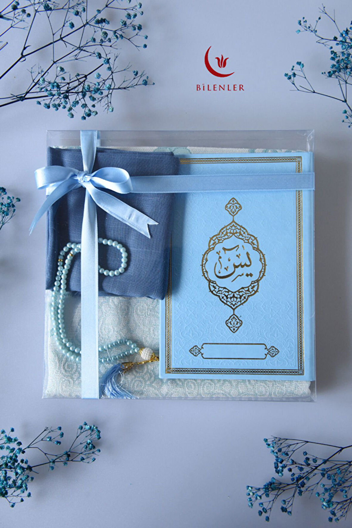 Termo Deri Yasin Kitabı Seccadeli  Eşarplı ve İnci Tesbihli Mevlüt  Set 1 Adet