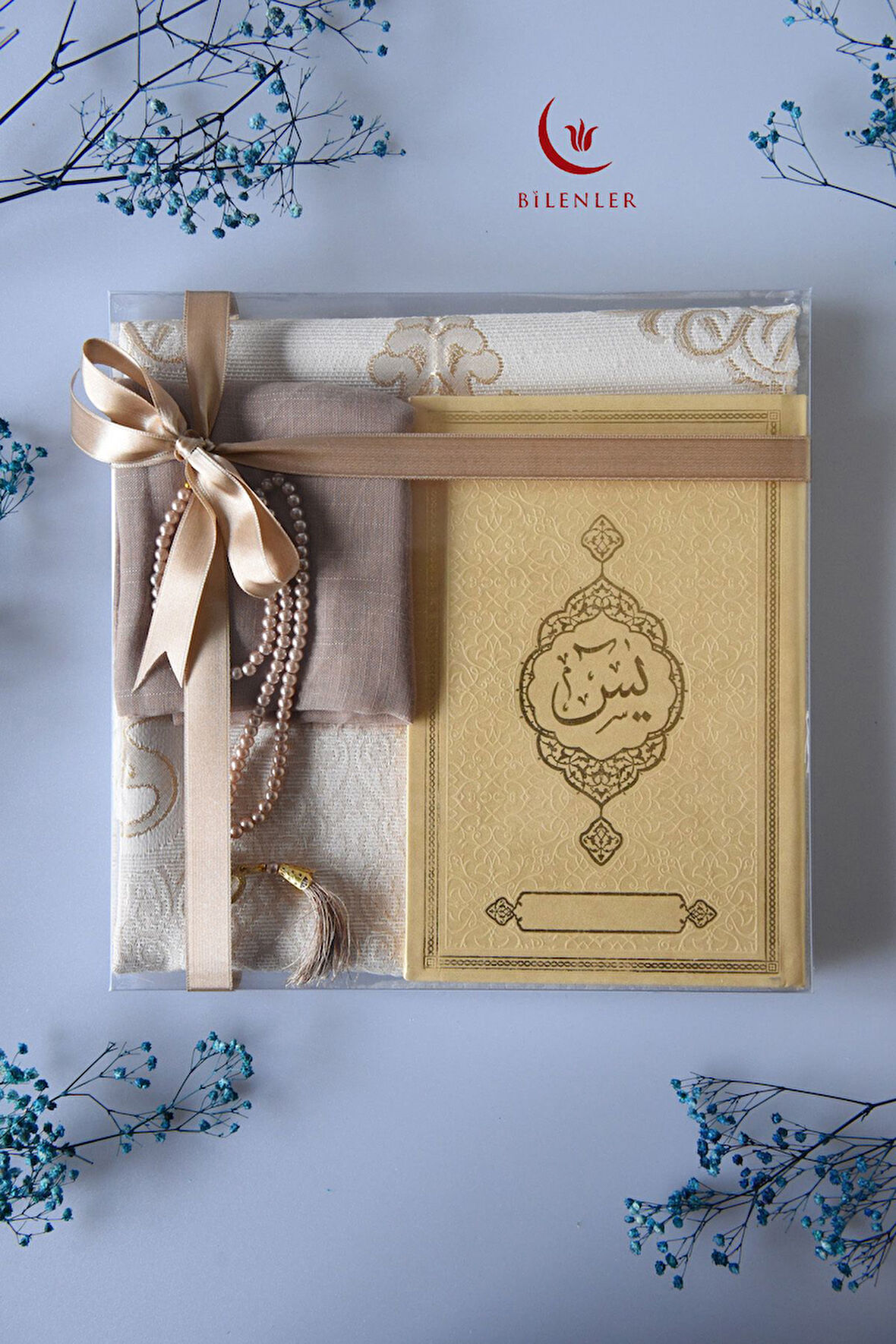 Termo Deri Yasin Kitabı Seccadeli  Eşarplı ve İnci Tesbihli Mevlüt  Set 1 Adet