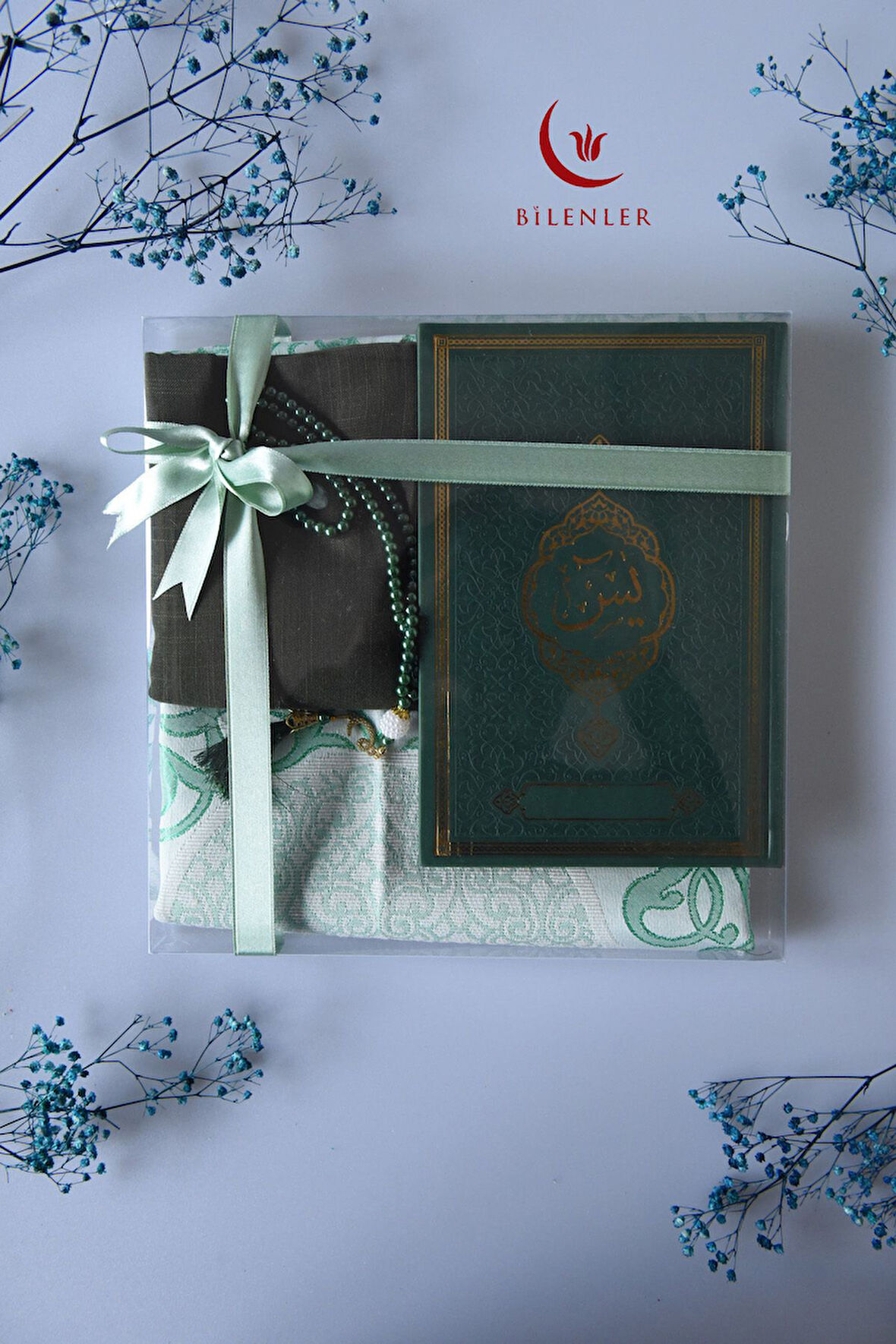 Termo Deri Yasin Kitabı Seccadeli  Eşarplı ve İnci Tesbihli Mevlüt  Set 1 Adet