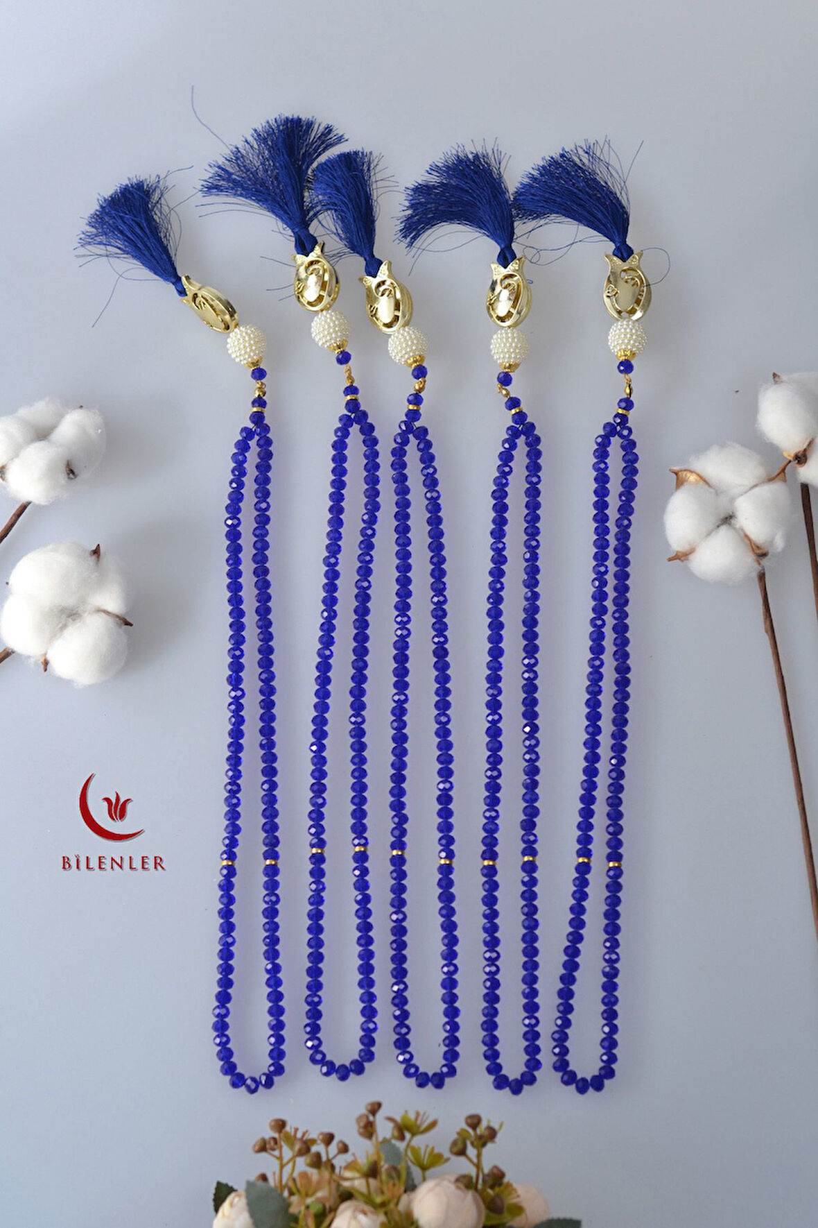 Hediyelik Mevlitlik Kristal Tesbih 99'lu Lale İmameli 5 Adet