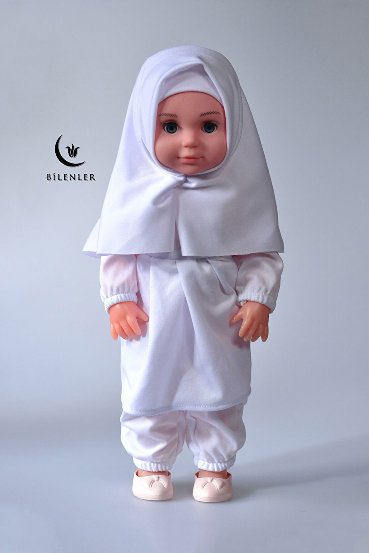 Tesettürlü Sesli Meryem Bebek Beyaz Renk