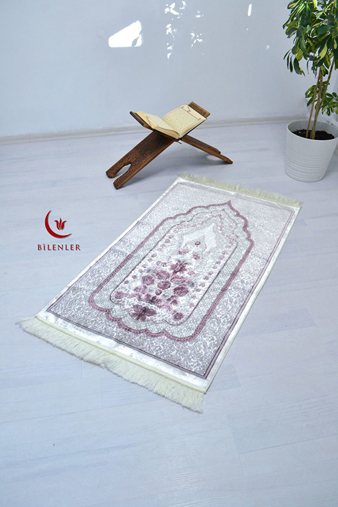 Lüks Hediyelik Çeyizlik Simli Kadife Seccade