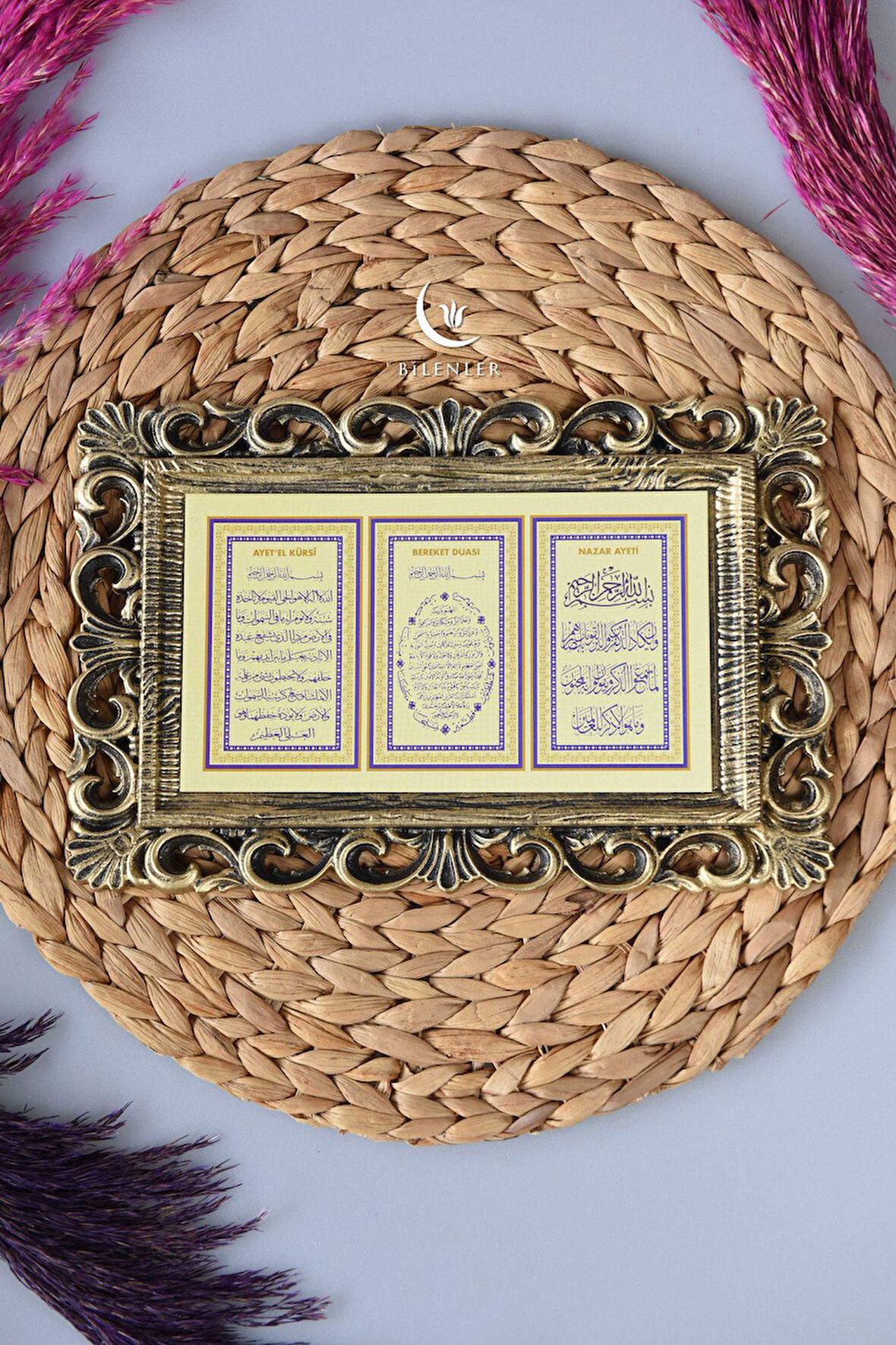 Kapı Üstü Üçlü Tablo Ayete'l Kürsi- Nazar Duası-Bereket Duası