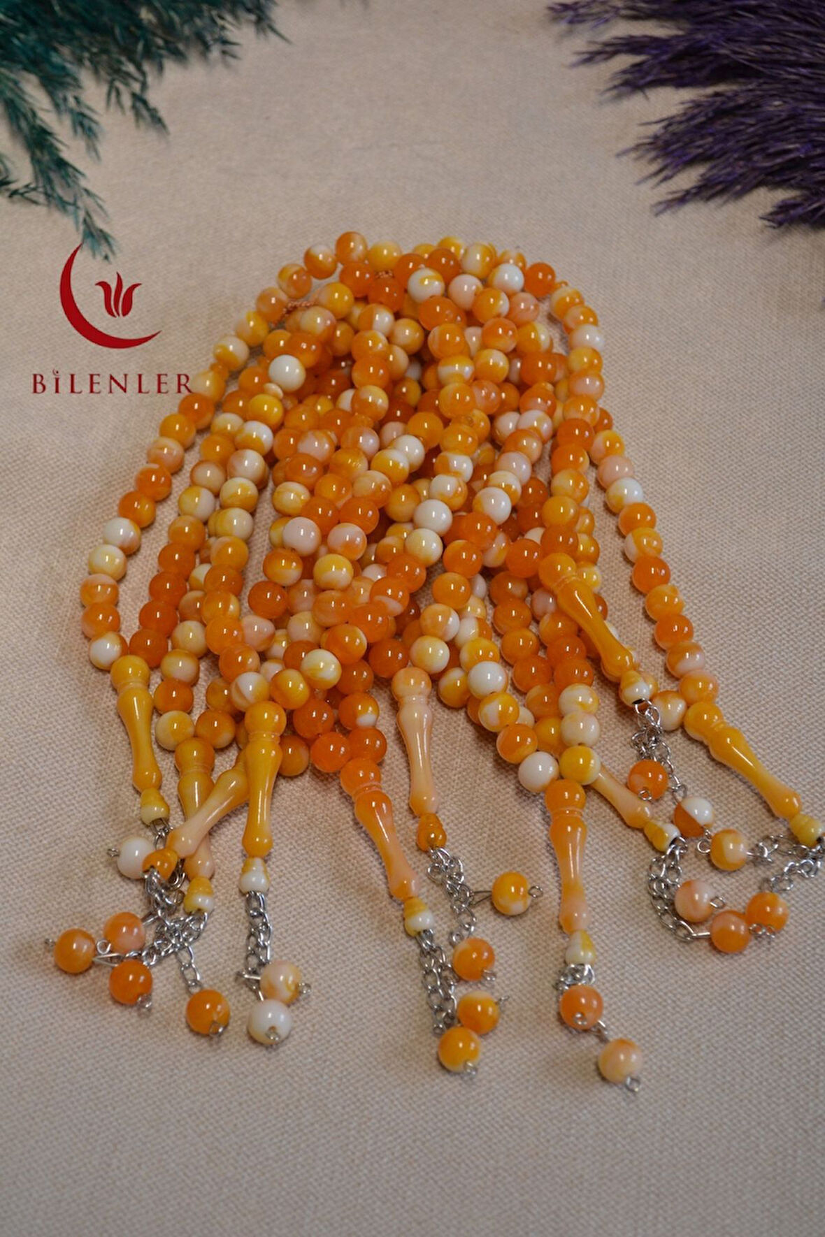 Akrilik 33'lü Erkek Tesbihi (İmameli - 23 cm, İmamesiz - 15 cm) 10 Adet