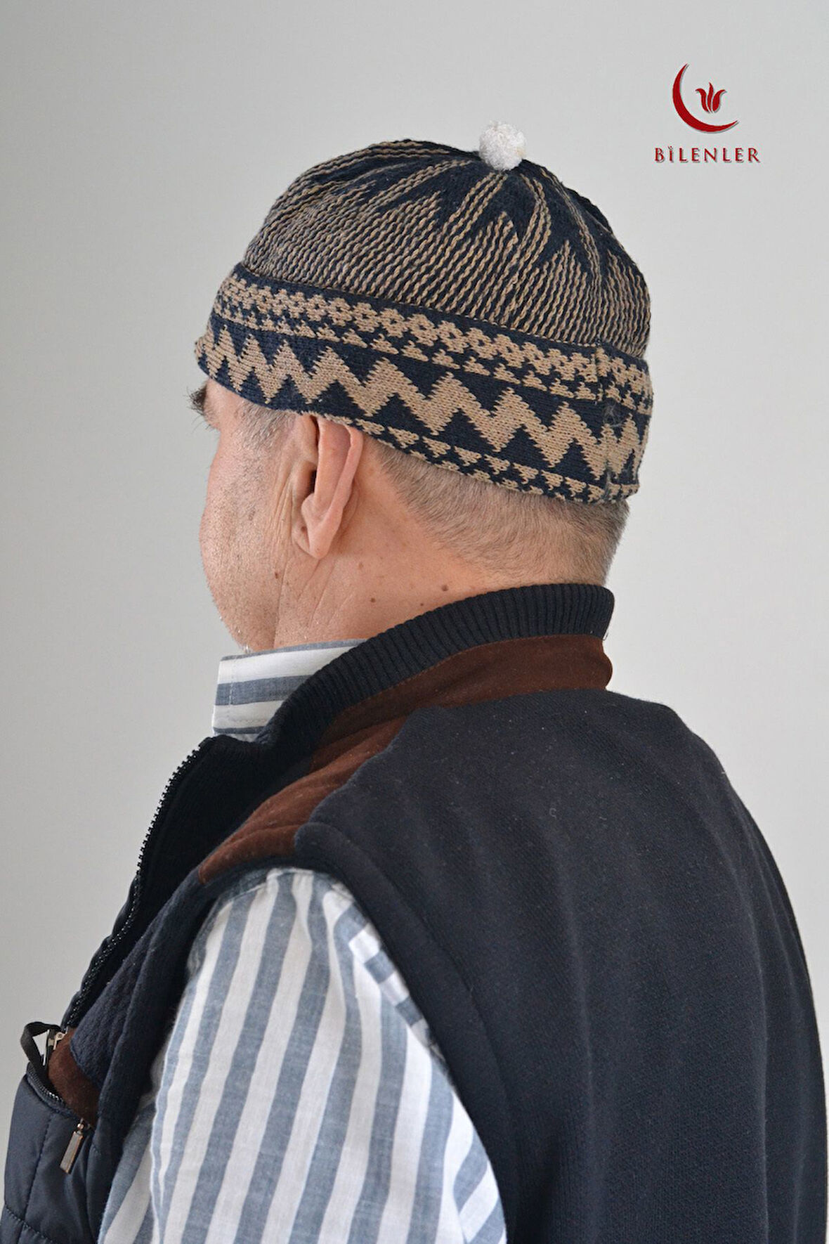 Kırçıllı Triko Örme Hacı Takkesi Standart Beden