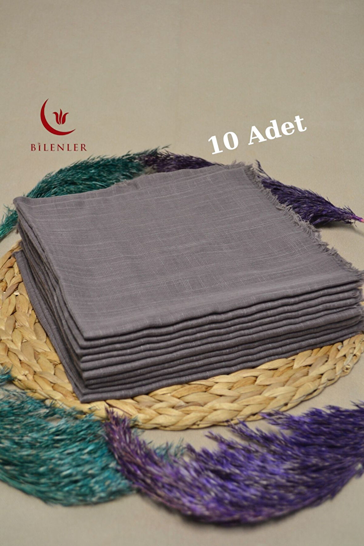 Flamlı Kare Pamuk Eşarp 100x100cm