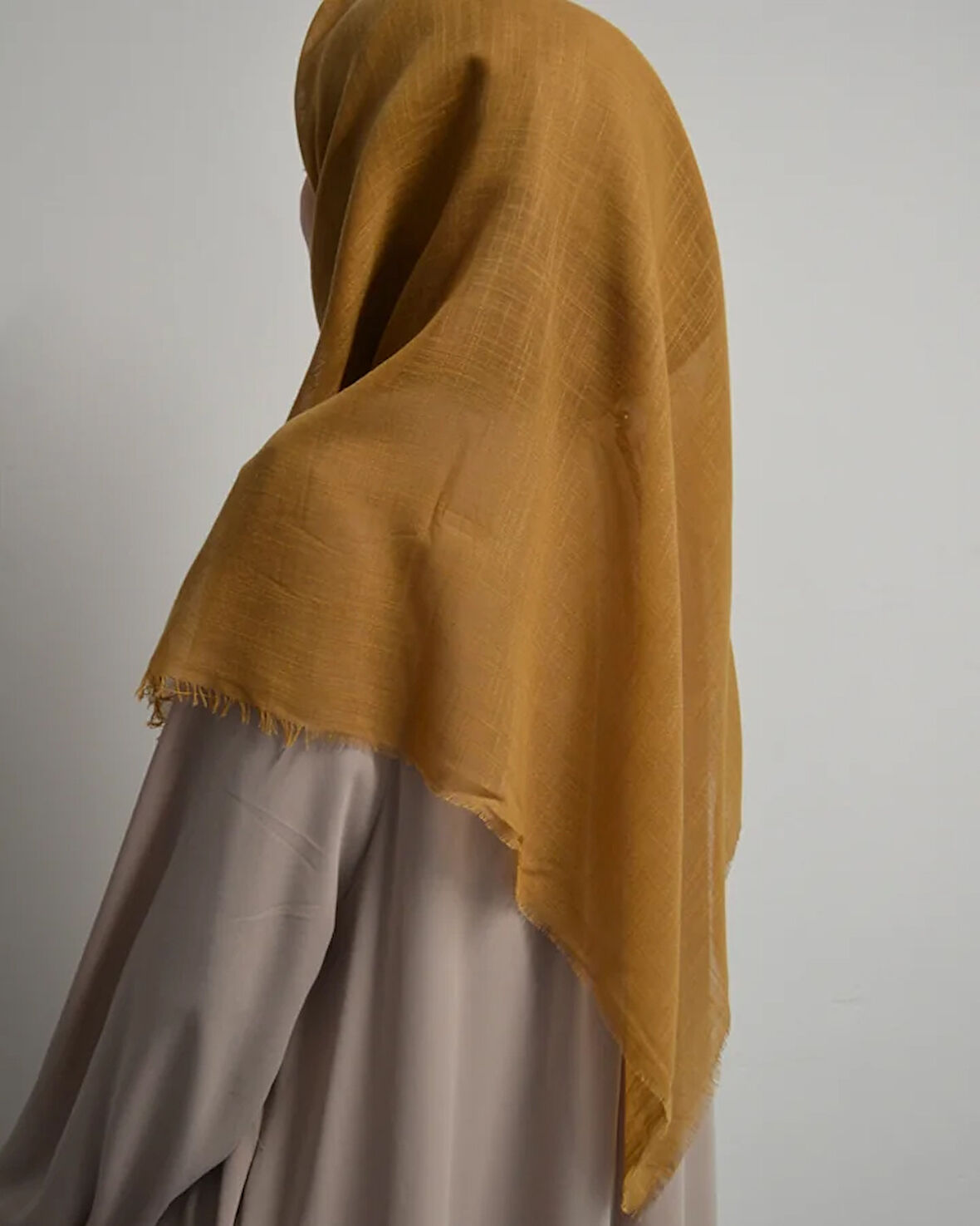 Flamlı Kare Pamuklu Eşarp Hardal 5 Adet