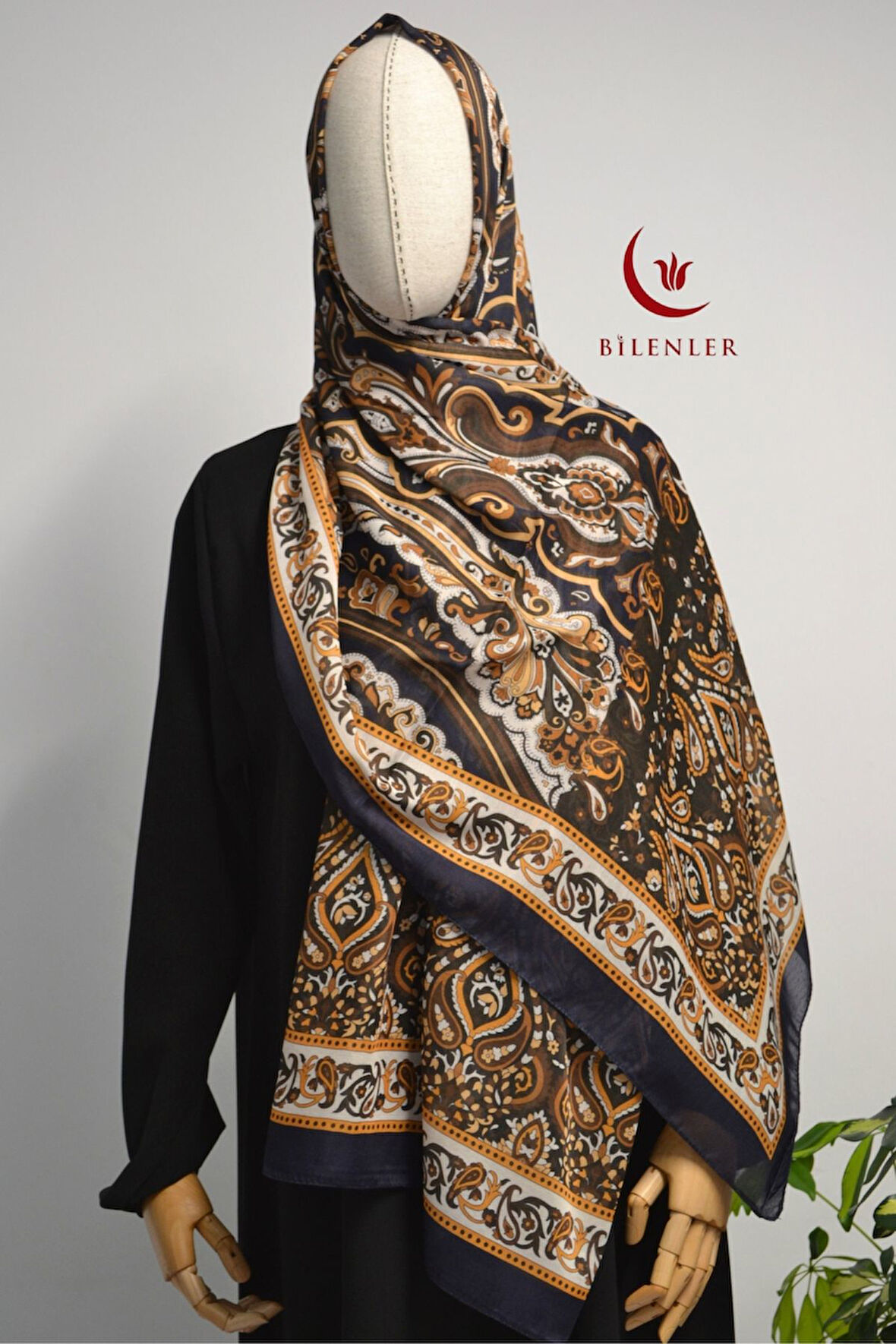 Etnik Desenli Pamuklu Şal – 70x190 cm