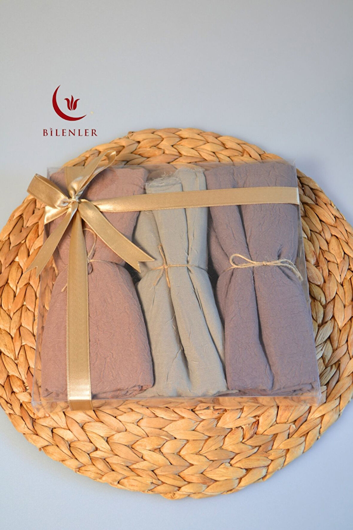 Bambu Kraş Şal – 75x210 cm | Nefes Alabilir, Terletmez, Tok Duruşlu Mevsimlik Kumaş (3'lü Kutu)