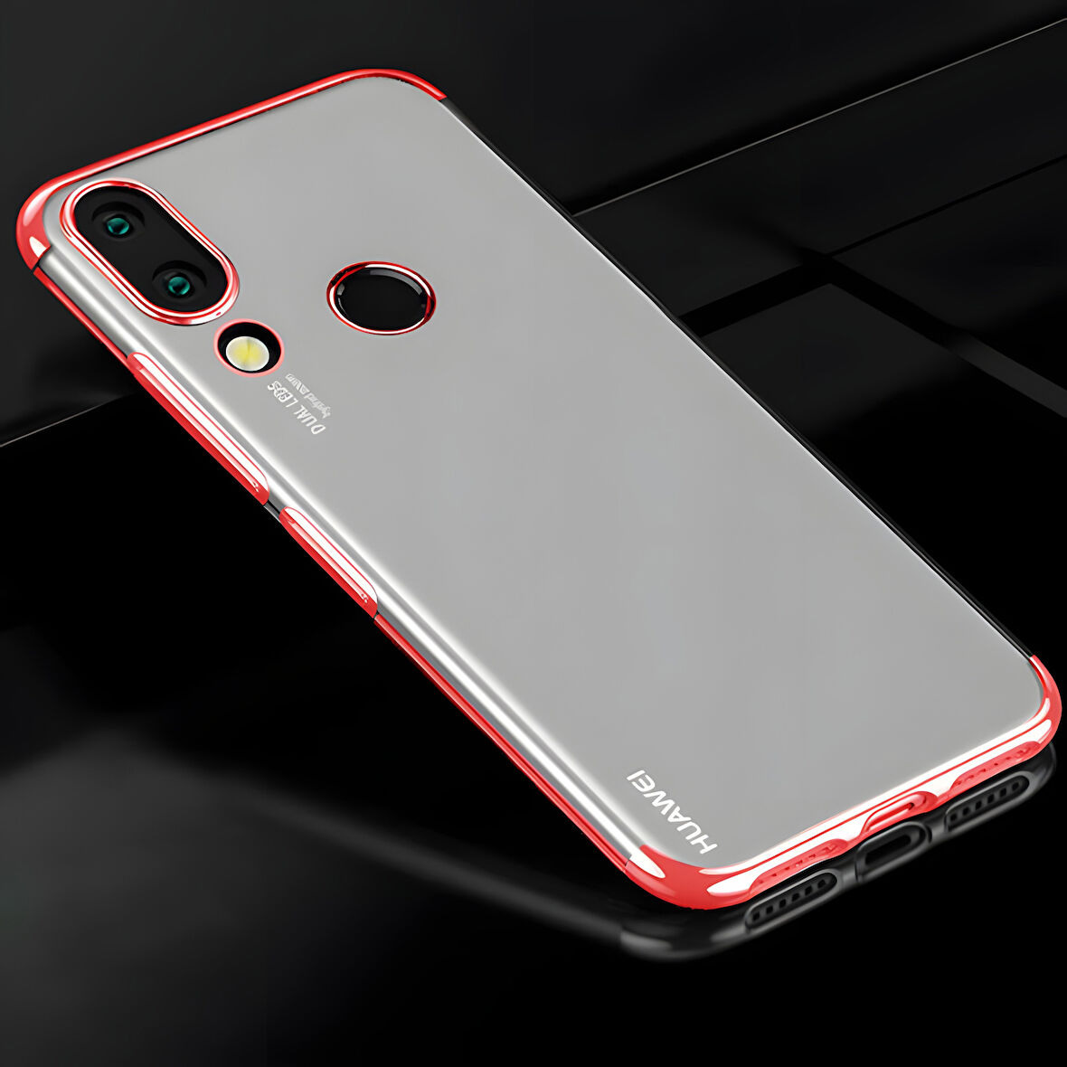 Huawei Honor Play Kılıf Dört Köşeli Lazer Silikon Kılıf