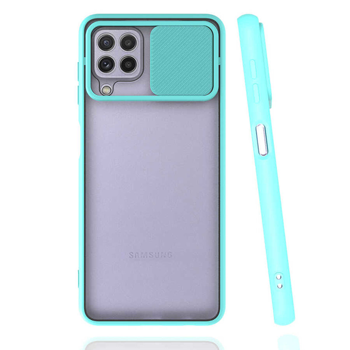 Galaxy A22 4G Kılıf Lensi Sürgülü Kamera Koruyucu Kılıf