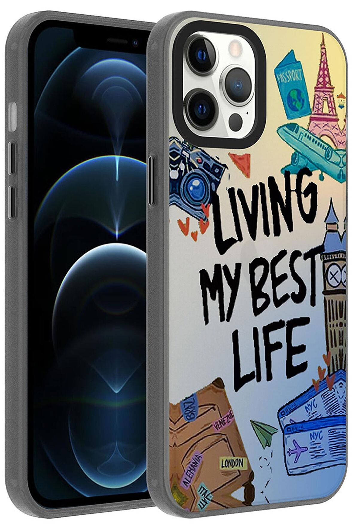 Apple iPhone 12 Pro Kılıf Desenli Dragon Sert Kılıf