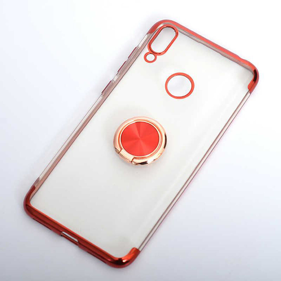 Huawei Y7 2019 Kılıf Gess Kenarları Renkli Yüzük Aparatlı Kılıf