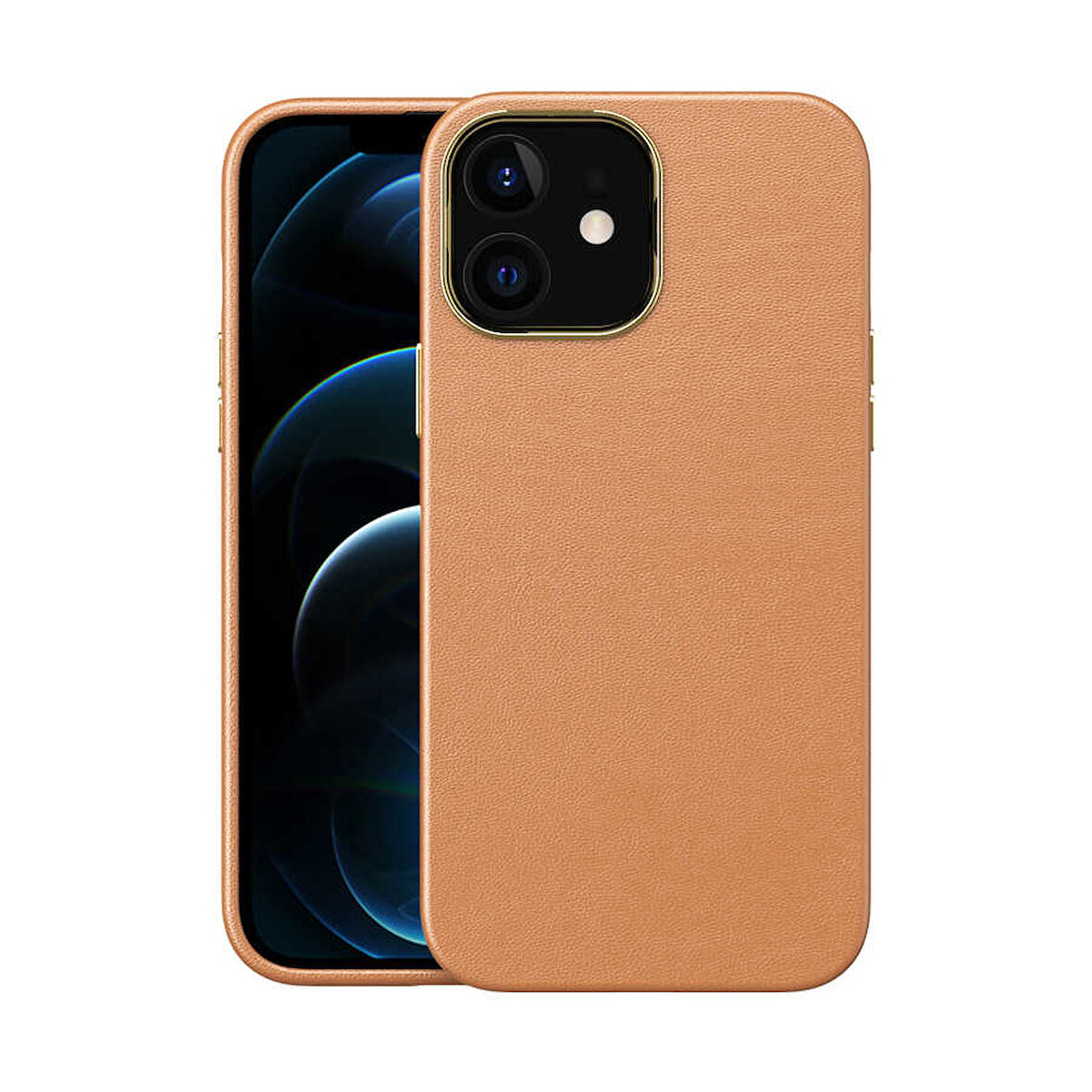 Apple iPhone 12 Kılıf Zore Natura Suni Deri Kılıf