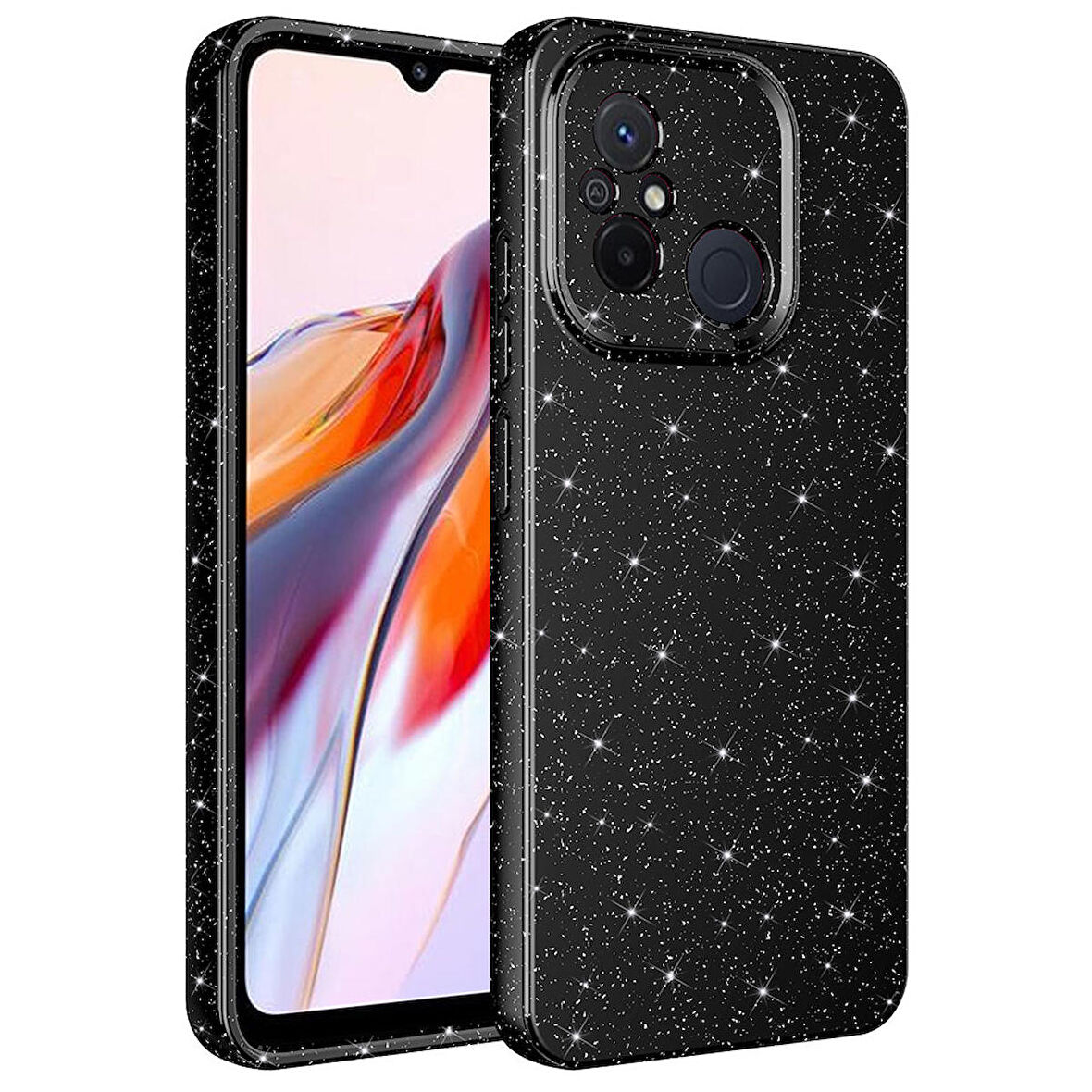 Xiaomi Redmi 12C Kılıf Kamera Korumalı Simli Lüks Koton Kılıf