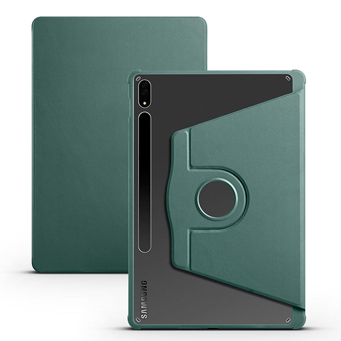 Galaxy Tab S7 Plus T970 Kılıf Termik Kalem Bölmeli Dönebilen Standlı Kılıf