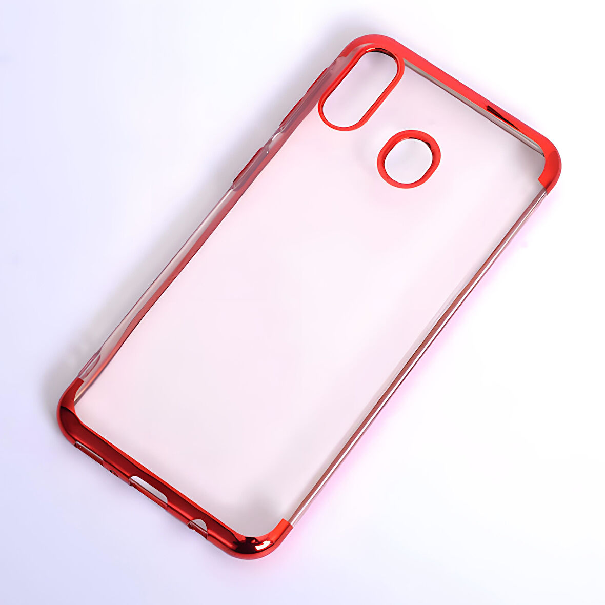 Galaxy M20 Kılıf Dört Köşeli Lazer Silikon Kılıf