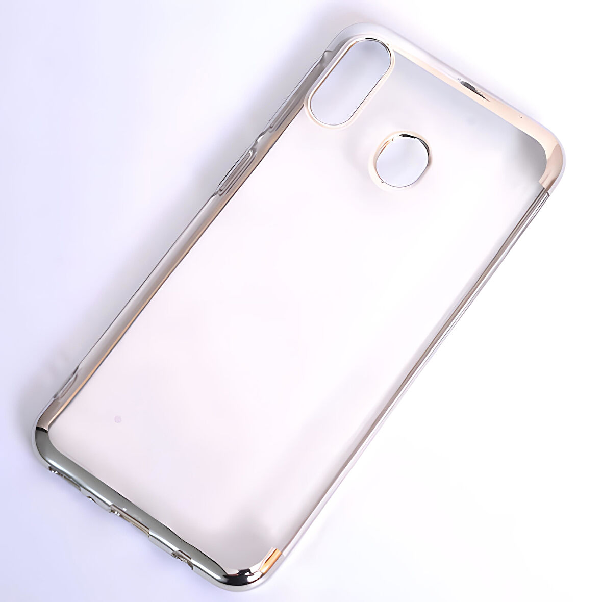 Galaxy M20 Kılıf Dört Köşeli Lazer Silikon Kılıf