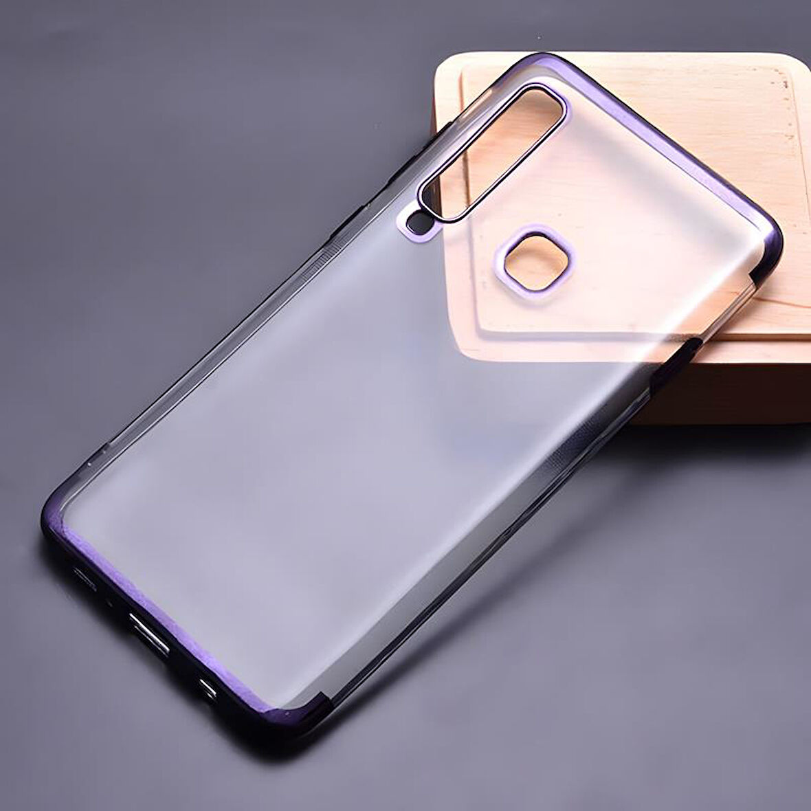 Galaxy A9 2018 Kılıf Dört Köşeli Lazer Silikon Kılıf