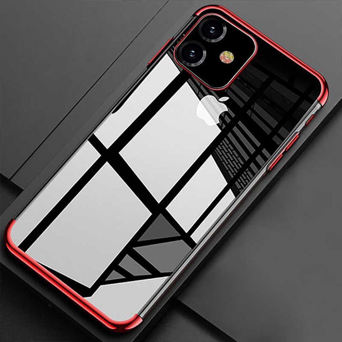 Apple iPhone 11 Kılıf Zore Dört Köşeli Lazer Silikon Kılıf