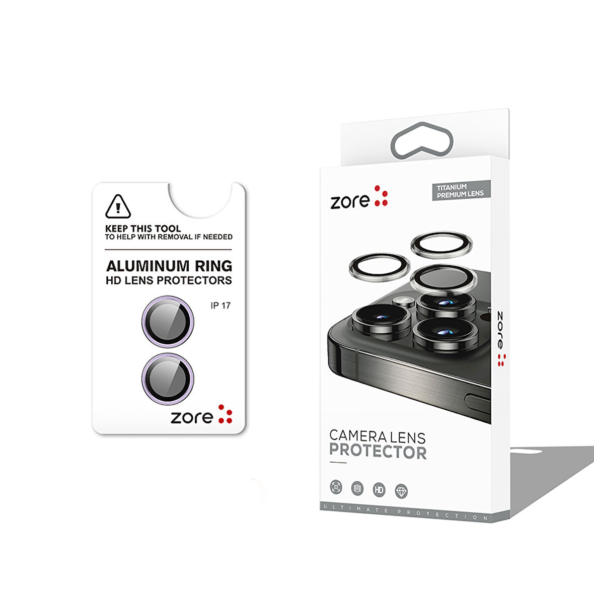 iPhone 17 Kamera Lens Koruyucu CL-12 Premium Safir Parmak İzi Bırakmayan Anti-Reflective Açık Mor