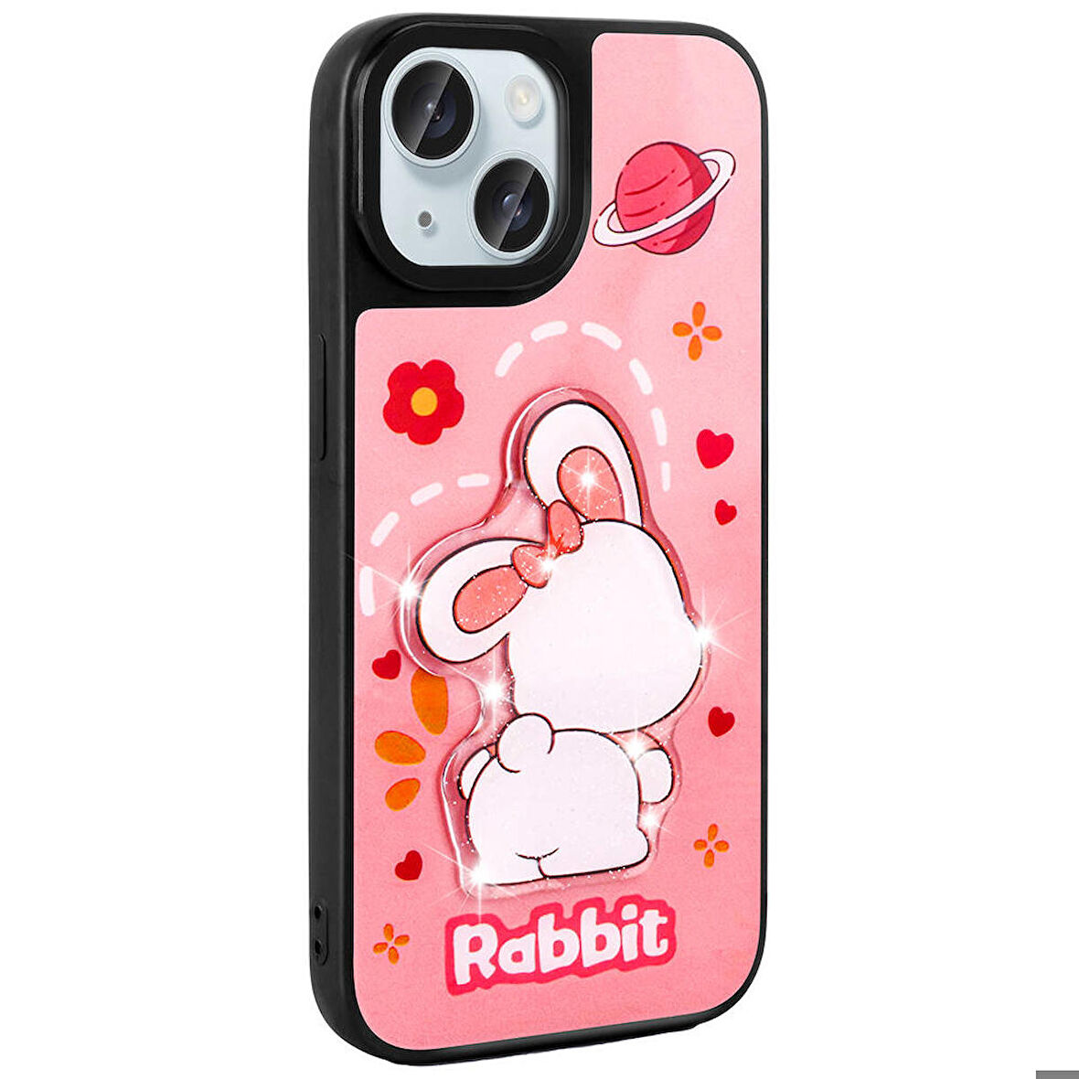 iPhone 15 Kılıf Parlayan Kabartmalı İkonik Figürlü Amas Silikon Kılıf