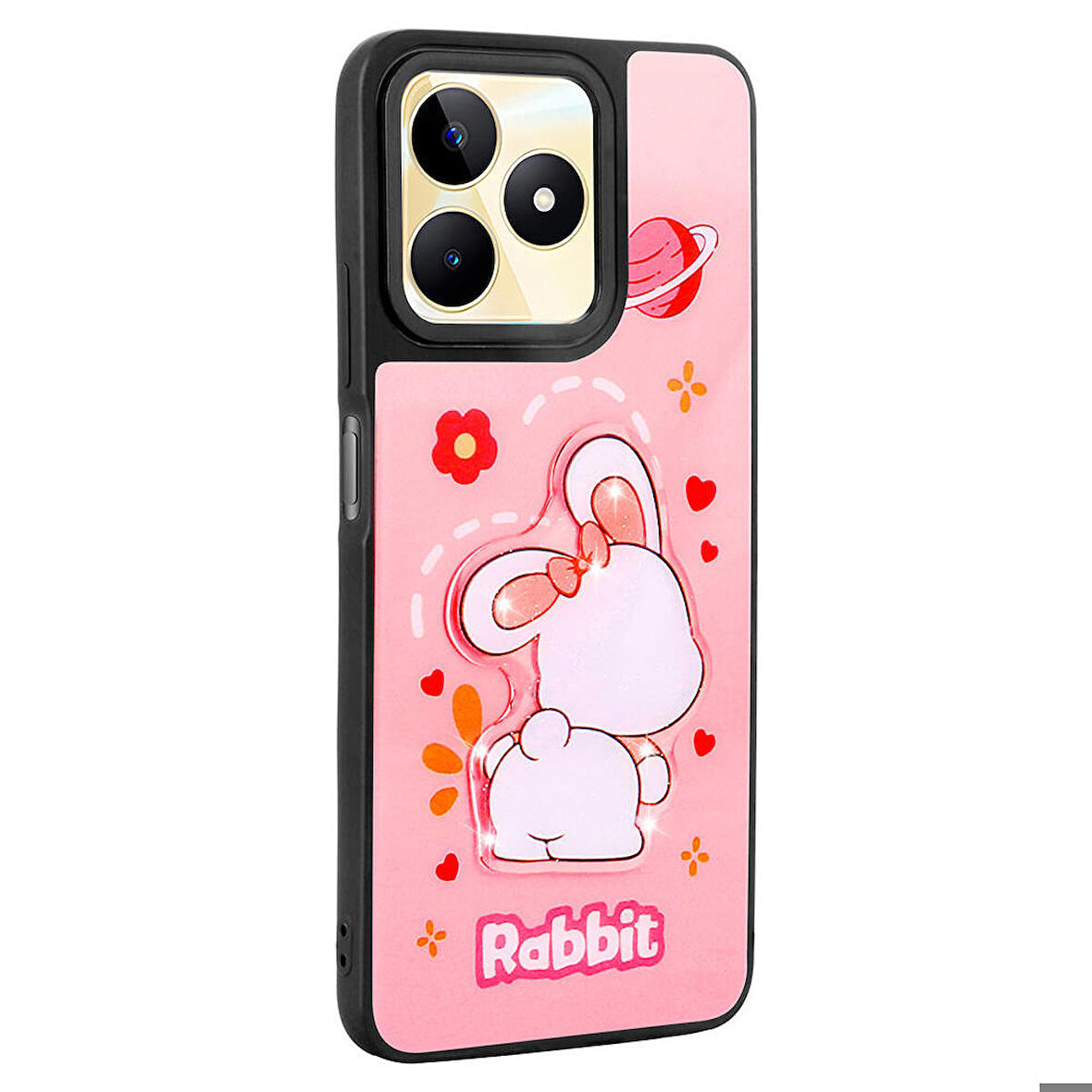 REALME C53 4G Kılıf Parlayan Kabartmalı İkonik Figürlü Amas Silikon Kılıf