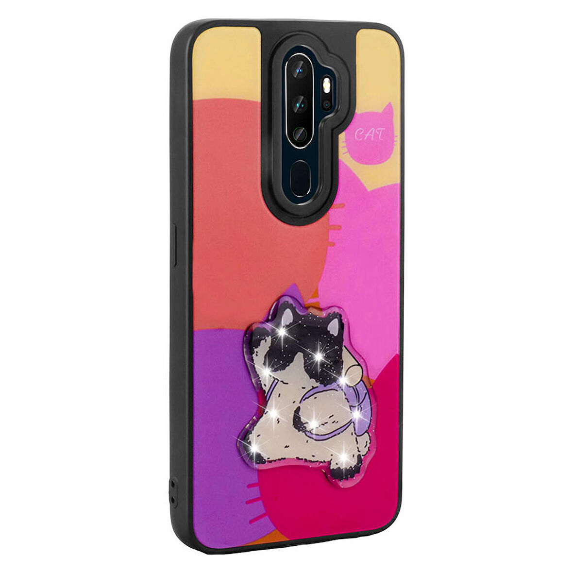 Oppo A5 2020 Kılıf Parlayan Kabartmalı İkonik Figürlü Amas Silikon Kılıf