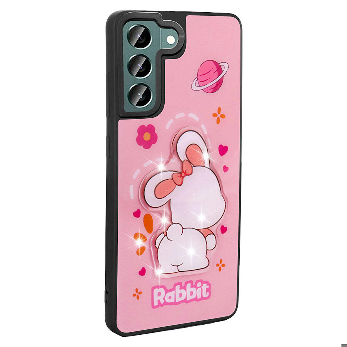 Galaxy S21 FE Kılıf Parlayan Kabartmalı İkonik Figürlü Amas Silikon Kılıf