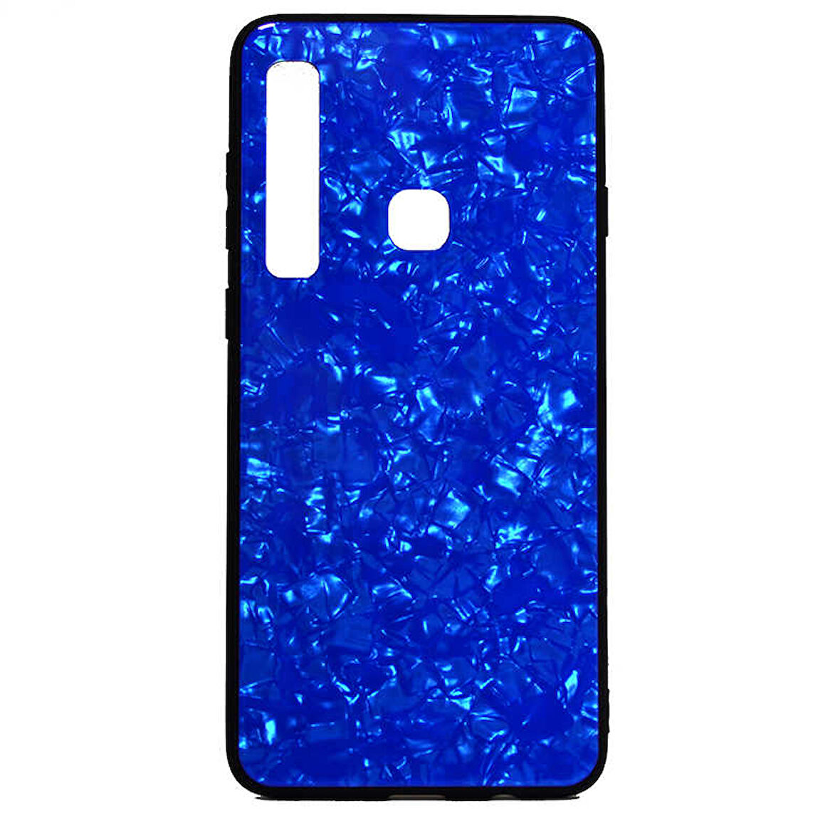 Galaxy A9 2018 Kılıf Mermer Desenli Marbel Temperli Cam Silikon Kılıf