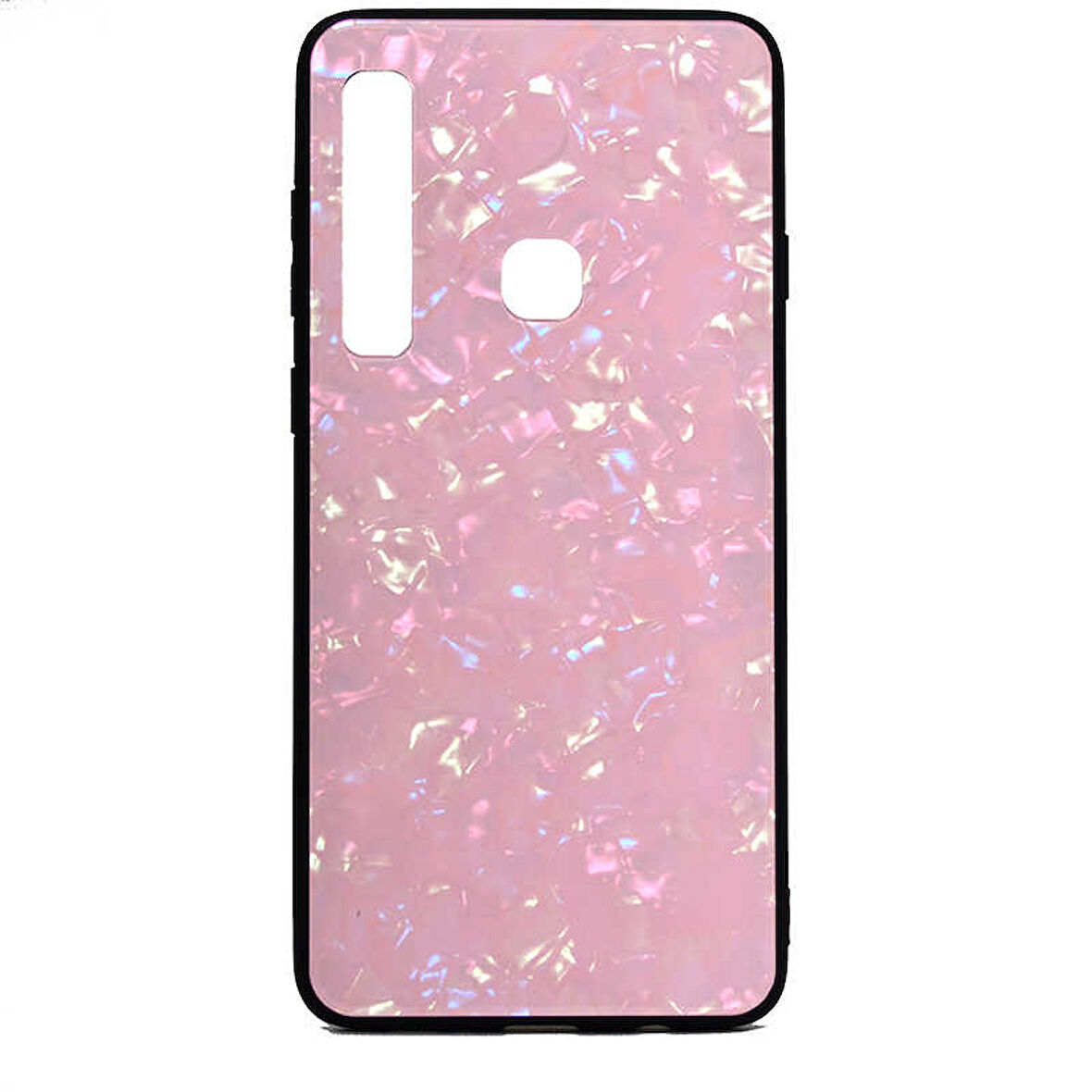 Galaxy A9 2018 Kılıf Mermer Desenli Marbel Temperli Cam Silikon Kılıf