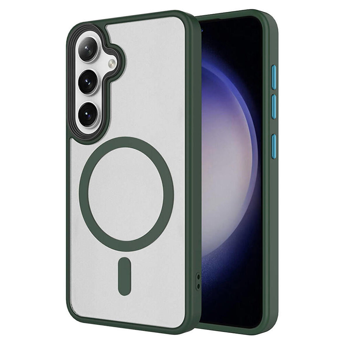 Galaxy S24 Kılıf Sert PC Arka Yüzey Wireless Şarj Özellikli Flet Magsafe Kılıf